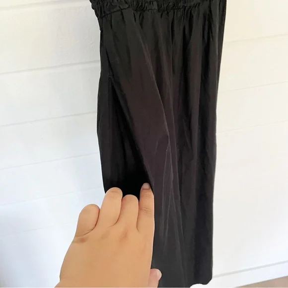 Old Navy Open Back Smocked-Bodice Black Cotton-Poplin Midi Fit&Flare Dress XL - Picture 7 of 12